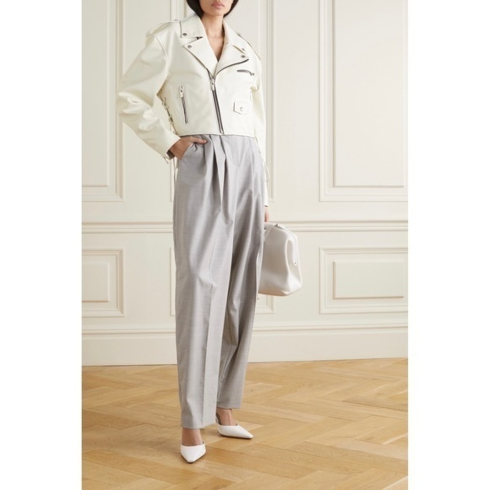 Magda Butrym Leather Biker in Ivory - sz US 2
